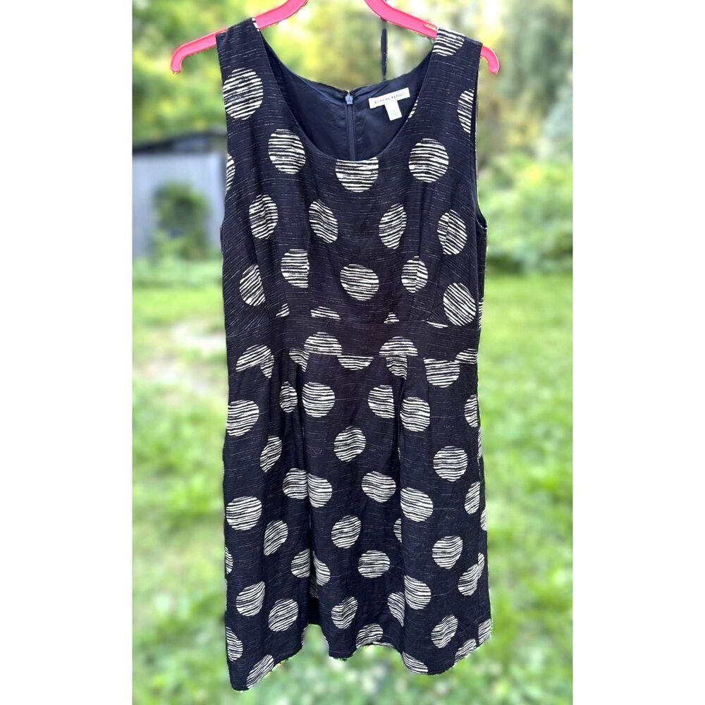 Banana Republic Linen Blend Graphic Dot Dress Fit & Flare Size 8